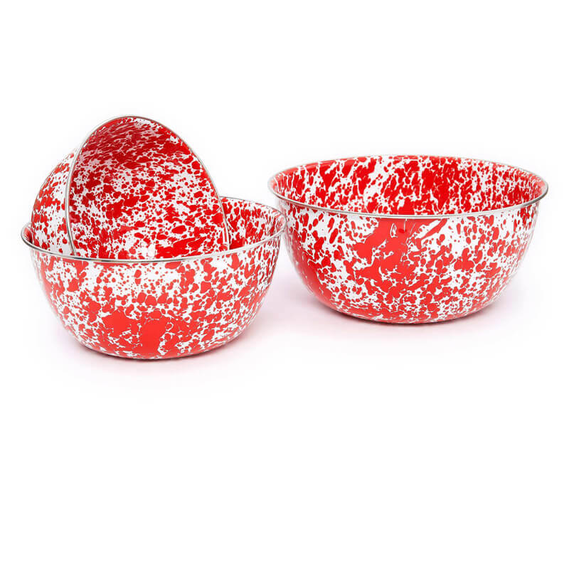 Ceramic Mixing Bowls For Kitchen 3piece Large Colorful Serving