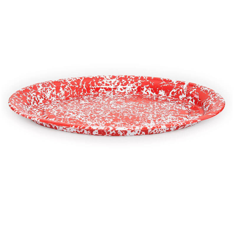 Red Co. Oven Safe Enamelware Metal Classic Serving Oval Tray Platter — Red  Co. Goods