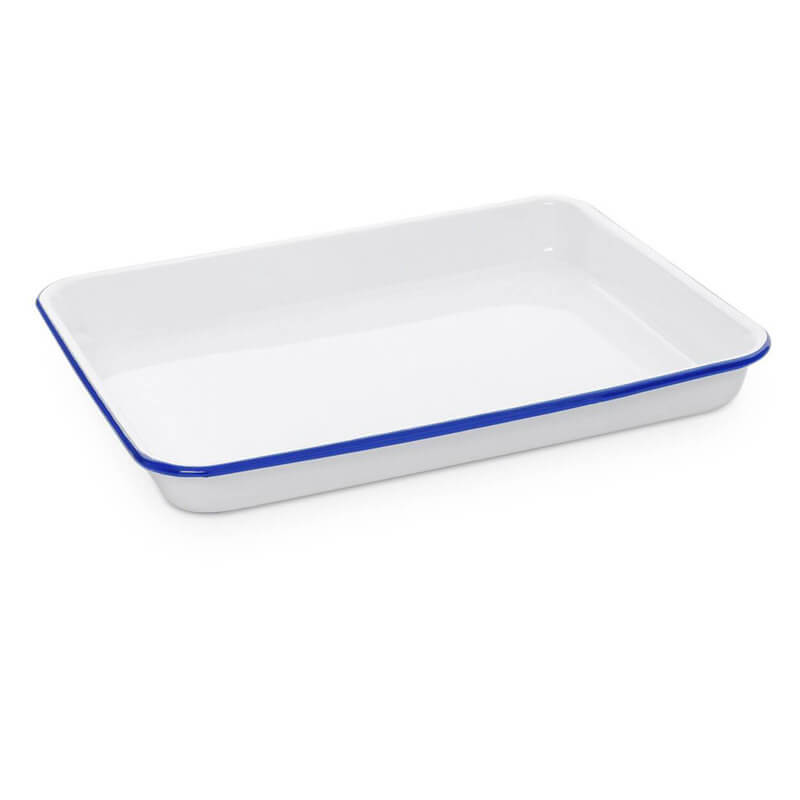 Small Enamelware Tray, 11 x 9, Vintage Collection