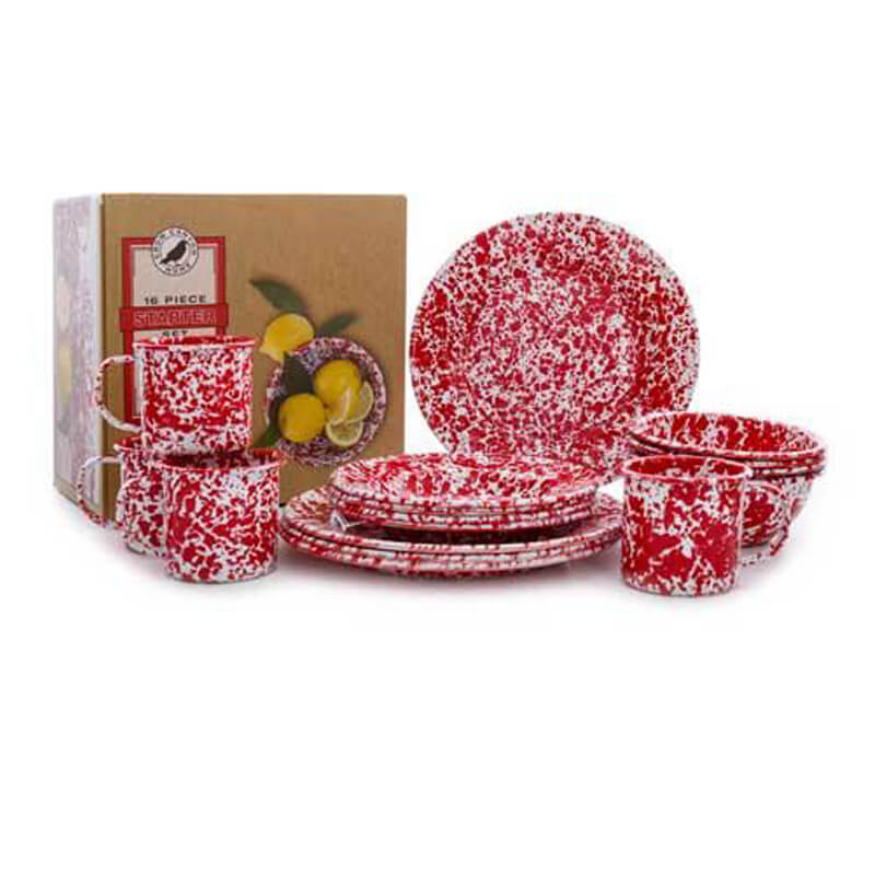 16-Pc Dinnerware Set, Enamelware Starter Set